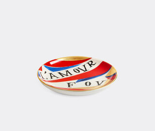 L'Objet 'L'Amour Fou' plate, white, blue and gold MULTICOLOUR LOBJ25RUA826MUL