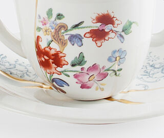 Seletti 'Kintsugi' coffee cup and saucer WHITE SELE21KIN414WHI