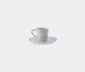 Bordallo Pinheiro &lsquo;Fantasia&rsquo; coffee cup and saucer, set of four, ivory IVORY BOPI23FAN710WHI