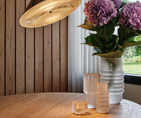 Tom Dixon 'Press' tealight holder, vertical, frosted WHITE TODI26PRE710WHI