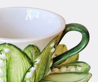 Les-Ottomans 'Lily of the Valley' teacup and saucer MULTICOLOUR OTTO23LIL841MUL