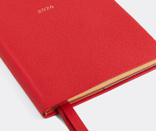 Smythson '2026 Soho' weekly diary with pocket, scarlet red RED SMYT25PAS014RED