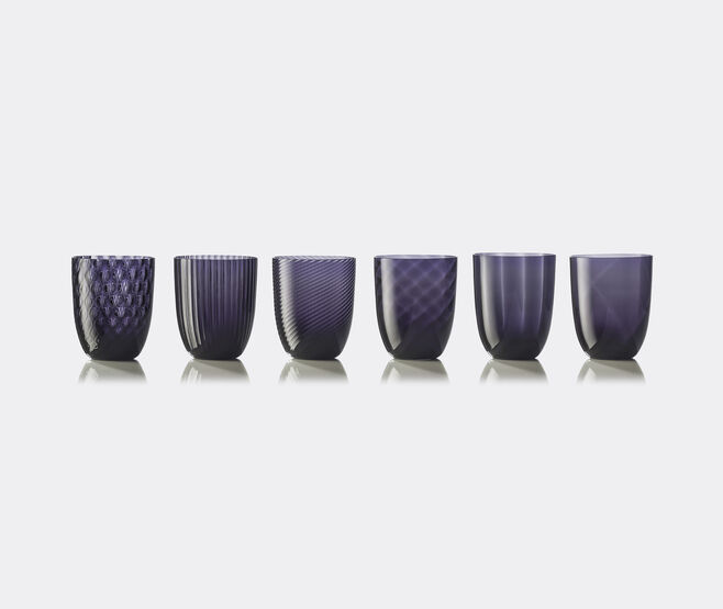 NasonMoretti 'Idra' water glass, set of six, purple MULTICOLOUR NAMO20WAT160PUR