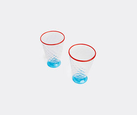 La DoubleJ 'Quilted' glass, set of two, blue MULTICOLOUR LADJ24QUI267MUL