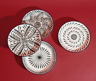 Serax 'Bazaar' breakfast plate, set of four, green and blue MULTICOLOUR SERA26BRE957YEL