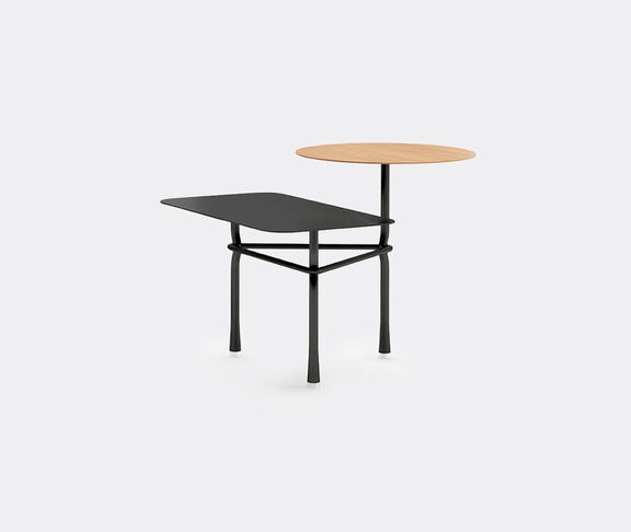 Viccarbe Tiers Low Table A Black Structure, Rectangular Top In Black, Circular Top In Matt Oak undefined ${masterID} 2