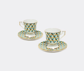 La DoubleJ 'Cubi Verde' espresso cup and saucer, set of two MULTICOLOUR LADJ22ESP009MUL