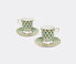 La DoubleJ 'Cubi Verde' espresso cup and saucer, set of two Multicolor LADJ22ESP009MUL