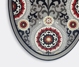 Les-Ottomans Hand painted iron tray, grey and red MULTICOLOUR OTTO22HAN066MUL