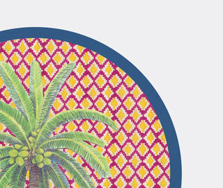 Lisa Corti 'Masonite' round placemat, set of two, hima palma yellow YELLOW LICO23MAS640MUL