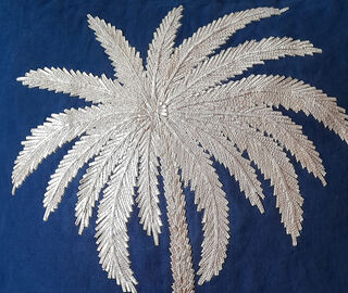 Les-Ottomans 'Palms' embroidered cushion MULTICOLOUR OTTO23EMB163MUL