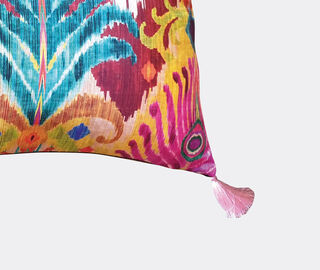 Les-Ottomans Silk cushion, peacock feather MULTICOLOUR OTTO20SIL368MUL