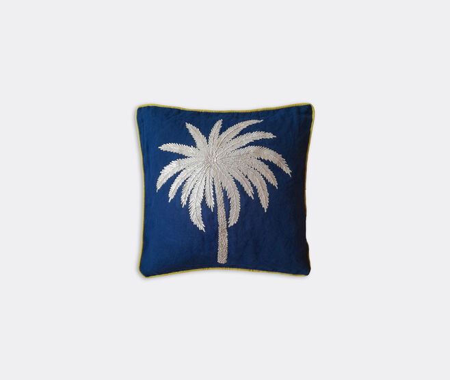 Les-Ottomans 'Palms' embroidered cushion MULTICOLOUR OTTO23EMB163MUL