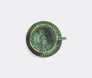 Serax 'Verde Lanza' cappuccino cup and saucer, set of two, green GREEN SERA26CAP787GRN