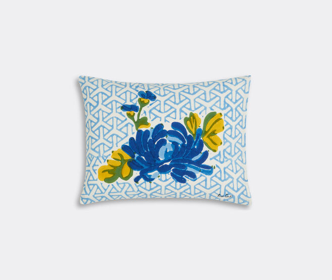 Lisa Corti 'Vienna' rectangular cushion, blue and cream BLUE LICO23CUS633MUL