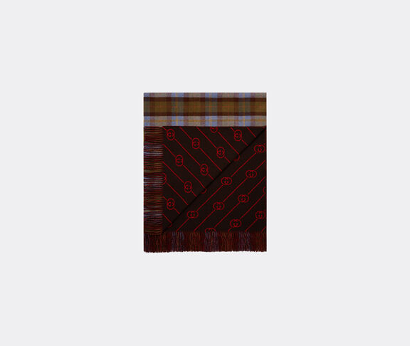 Gucci Blanket, brown plaid GREEN GUCC20PLA758MUL