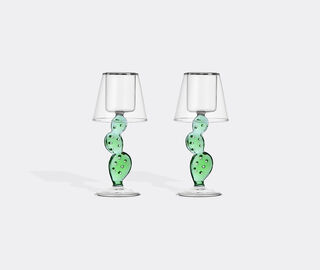 Ichendorf Milano 'Desert Plants' tealight, set of two, green and white MULTICOLOUR ICMI25DES214MUL