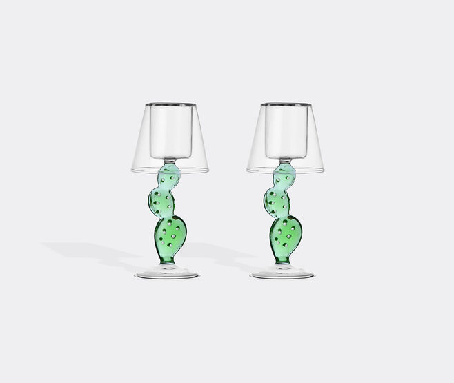 Ichendorf Milano 'Desert Plants' tealight, set of two, green and white MULTICOLOUR ICMI25DES214MUL
