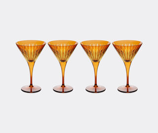 L'Objet 'Prism' martini glass, set of four, amber AMBER LOBJ24PRI075AMB