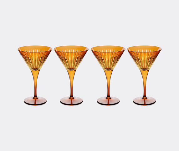 L'Objet 'Prism' martini glass, set of four, amber Amber LOBJ24PRI075AMB
