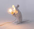 Seletti 'Mouse' lamp sitting, US and USB plug, E14 bulb  SELE22MOU214WHI