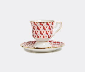La DoubleJ 'Cubi Rosso' espresso cup and saucer, set of two MULTICOLOUR LADJ22ESP989MUL