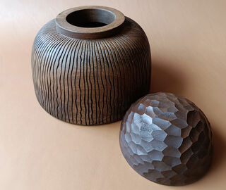 Zanat 'Stambol' sculptural container, medium, walnut oil BROWN ZANA26STA671BRW