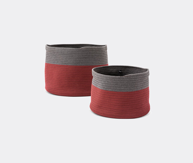 Cassina 'Podor' baskets, set of two, burgundy & grey GREY CASS21POD999BUR