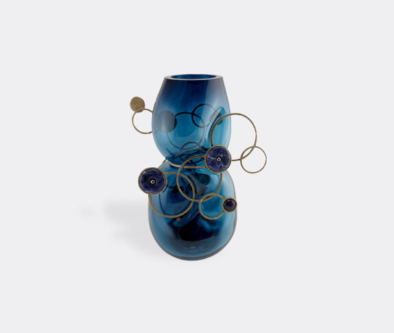 Vanessa Mitrani 'Fairground' vase, duck blue and bronze undefined ${masterID}