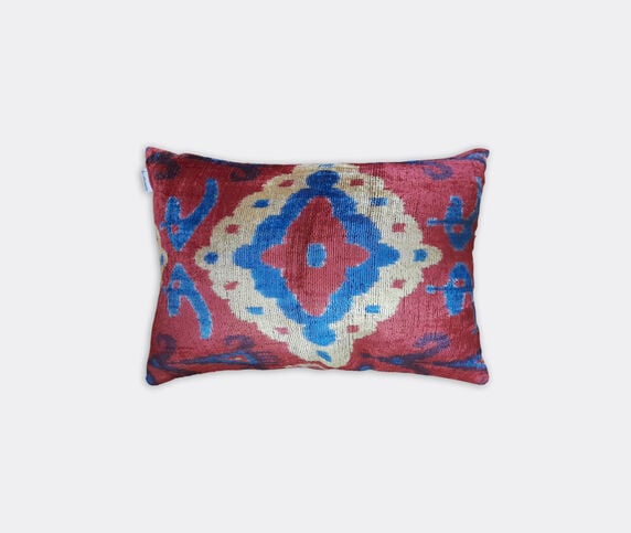 Les-Ottomans Velvet cushion, pink, blue and white  OTTO23VEL095MUL