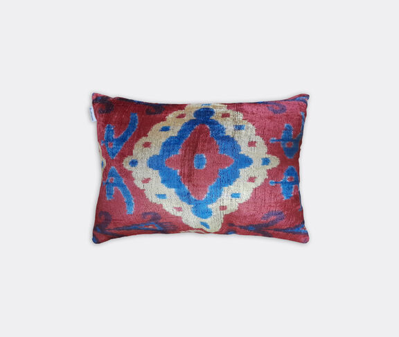 Les-Ottomans Velvet cushion, pink, blue and white undefined ${masterID}
