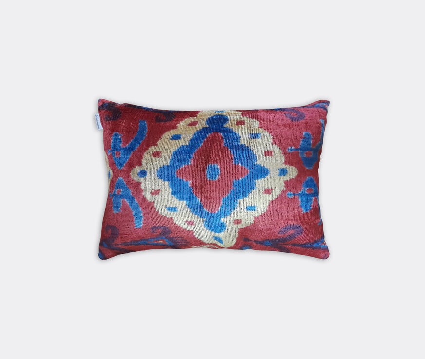 Les-Ottomans Velvet cushion, pink, blue and white multicolor OTTO23VEL095MUL