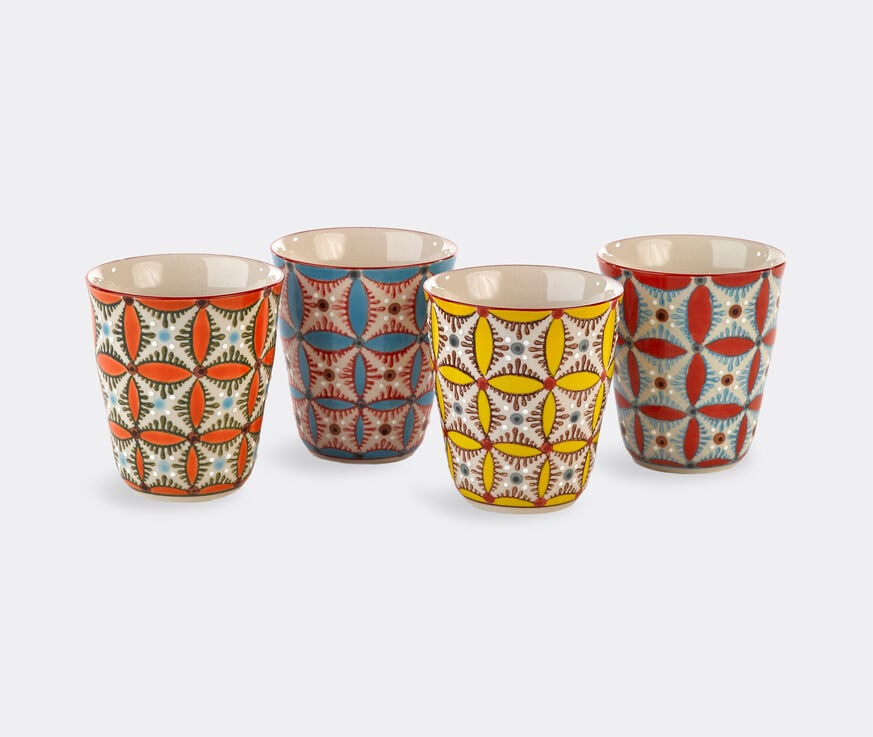 POLSPOTTEN 'Hippy Side' cups, set of four  POLS22CUP404MUL