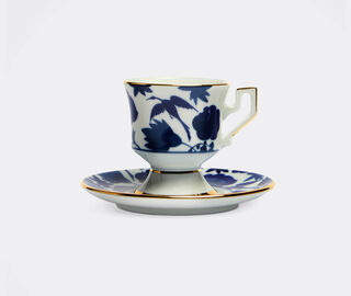 La DoubleJ 'Wildbird' espresso cup, set of two, blue BLUE LADJ25ESP508MUL