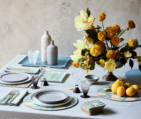 HestiaLiving &#39;Epoch&#39; square coaster, set of four, ocean blue BLUE HELI25EPO566BLU