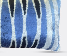 Les-Ottomans Silk velvet cushion, blue and black MULTICOLOUR OTTO26SIL437MUL