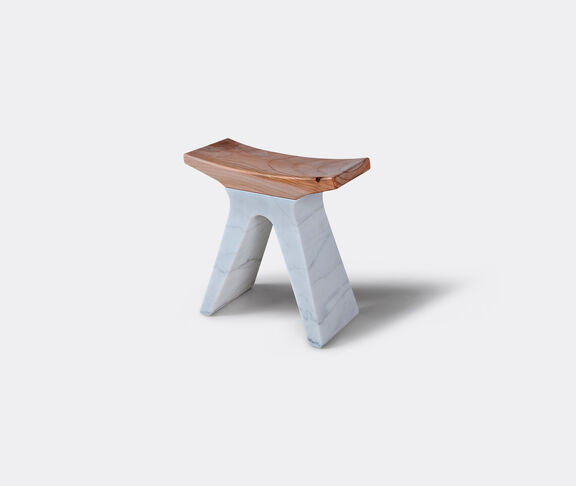 Luce di Carrara Pigreco Stool In Marble And Wood undefined ${masterID} 2