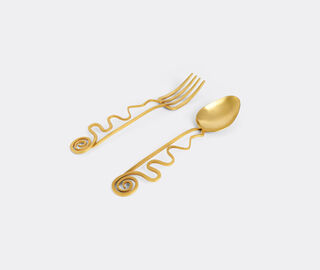 L'Objet 'Spirale' serving set, two pieces, gold GOLD LOBJ25SPI076GOL