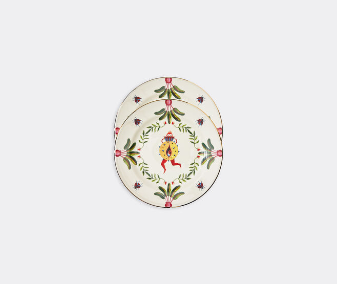 La DoubleJ 'Citrus Scarabs' dessert plate, set of two MULTICOLOUR LADJ22DES984MUL