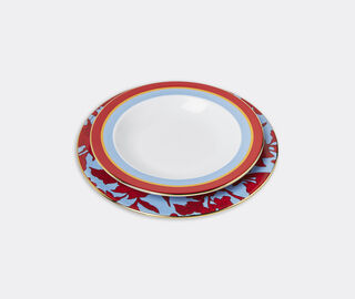 La DoubleJ 'Roman Holiday Vino' soup and dinner plate set MULTICOLOUR LADJ22SOU598MUL