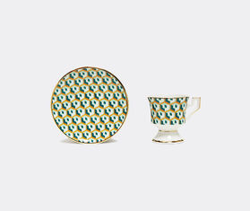 La DoubleJ 'Cubi Verde' espresso cup and saucer, set of two MULTICOLOUR LADJ22ESP009MUL