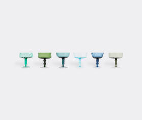 Bitossi Home &#39;Diseguale&#39; goblets, set of six, blue and green MULTICOLOUR BIHO22SET509MUL