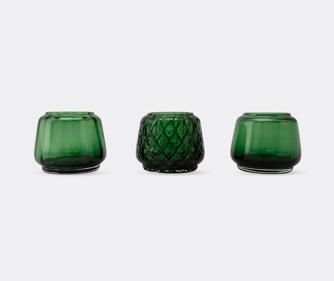 XLBoom 'Kuro' assorted tealight holders, set of three, moss green GREEN XLBO25KUR091GRN