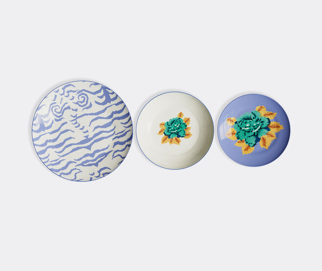 Lisa Corti 'Indian Tiger' plate, set of three, lilac multicolor LILAC LICO25SET589LIL