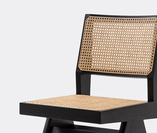 Cassina 'Capitol Complex' chair with Vienna straw seat BLACK CASS21CAP817BEI