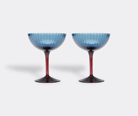 La DoubleJ Champagne coup, blu fum&eacute;, set of two BLUE LADJ22CHA223BLU