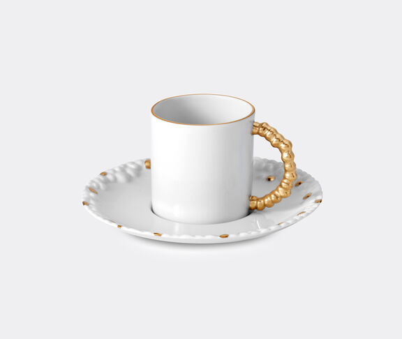L'Objet Expresso Cup & Saucer  white & gold ${masterID} 2