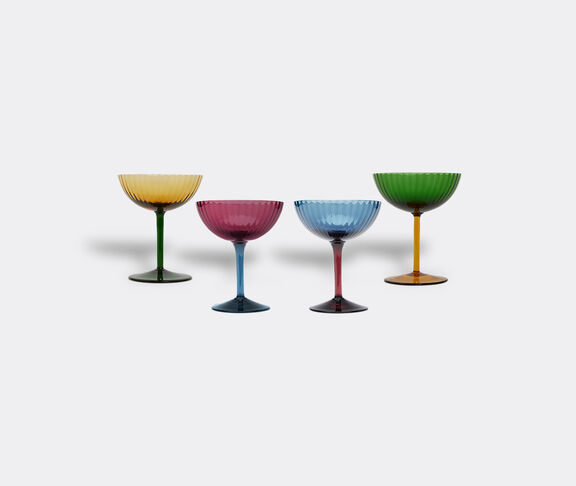 La DoubleJ 'Rainbow' champagne coupe, set of four, multicolor undefined ${masterID}
