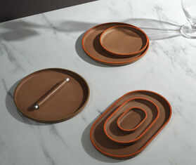 Uniqka &#39;Plato&#39; tray, oval, beige BEIGE UNIQ24PLA556BEI