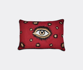 Les-Ottomans 'Eye' cotton embroidered cushion, red RED OTTO22COT713MUL